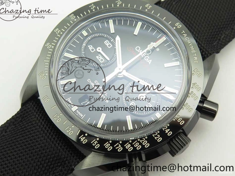 1229 Premium Speedmaster “Dark Side of The Moon” Real Ceramic OMF 1:1 Best Edition on Nylon Strap A 7977